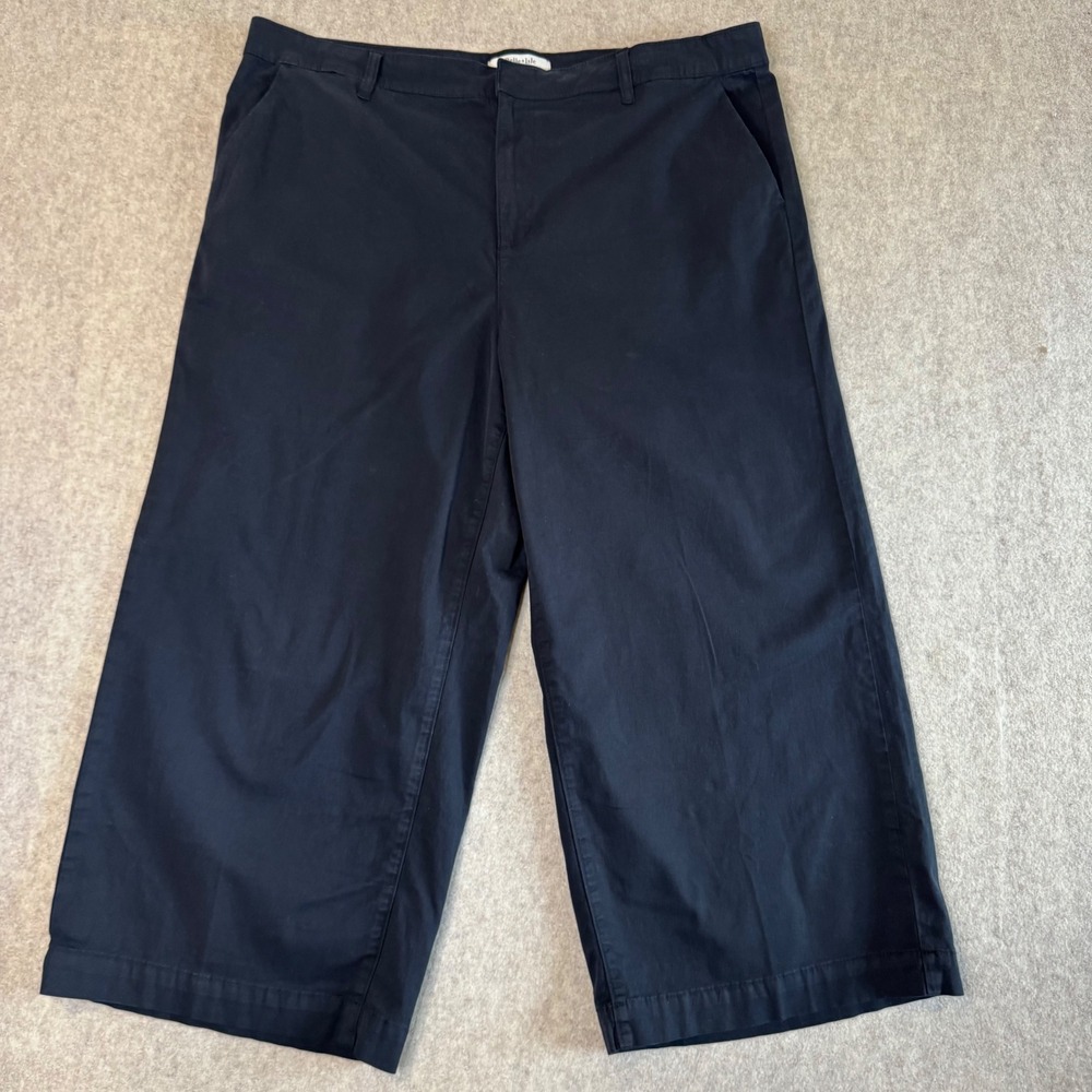 NWT Torrid Belle Isle Wide Leg Ankle Trouser Womens 20 Black Relaxed Workwear